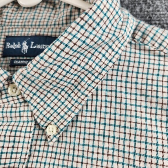 Ralph Lauren Soft Lightweight Flannel Button Up Shirt 2XL Classic Green Check - Picture 5 of 16